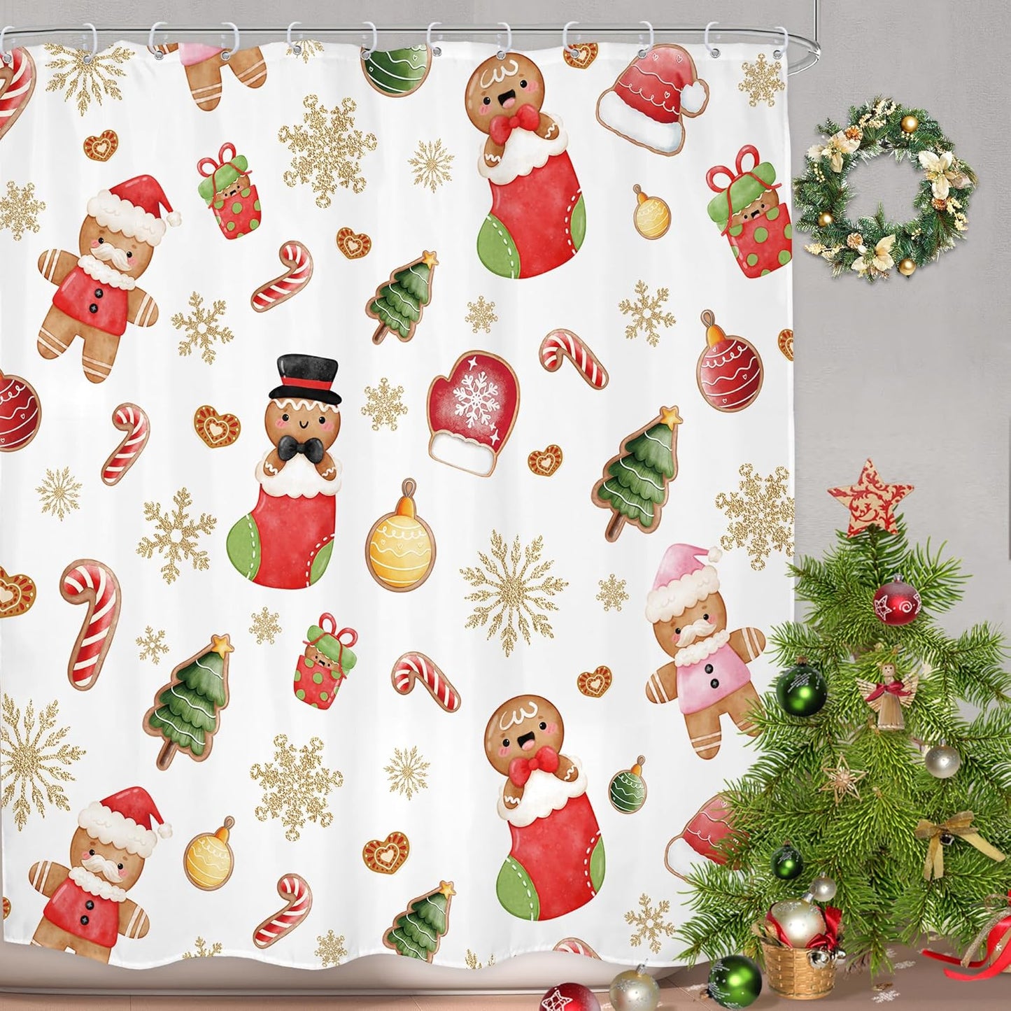 Merry Xmas Shower Curtain Set