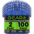 Cat 6 Ethernet Cable Pack 100-Pack 2 ft Cat6 Patch Cables - Reliable