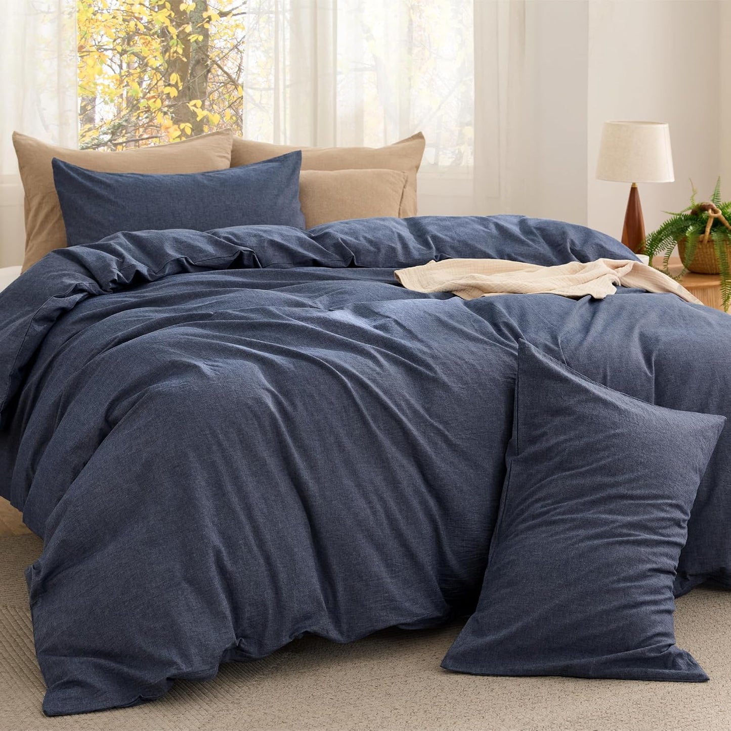 Bedsure Comforter Set King Size - Cozy Cotton Fabric Comfort