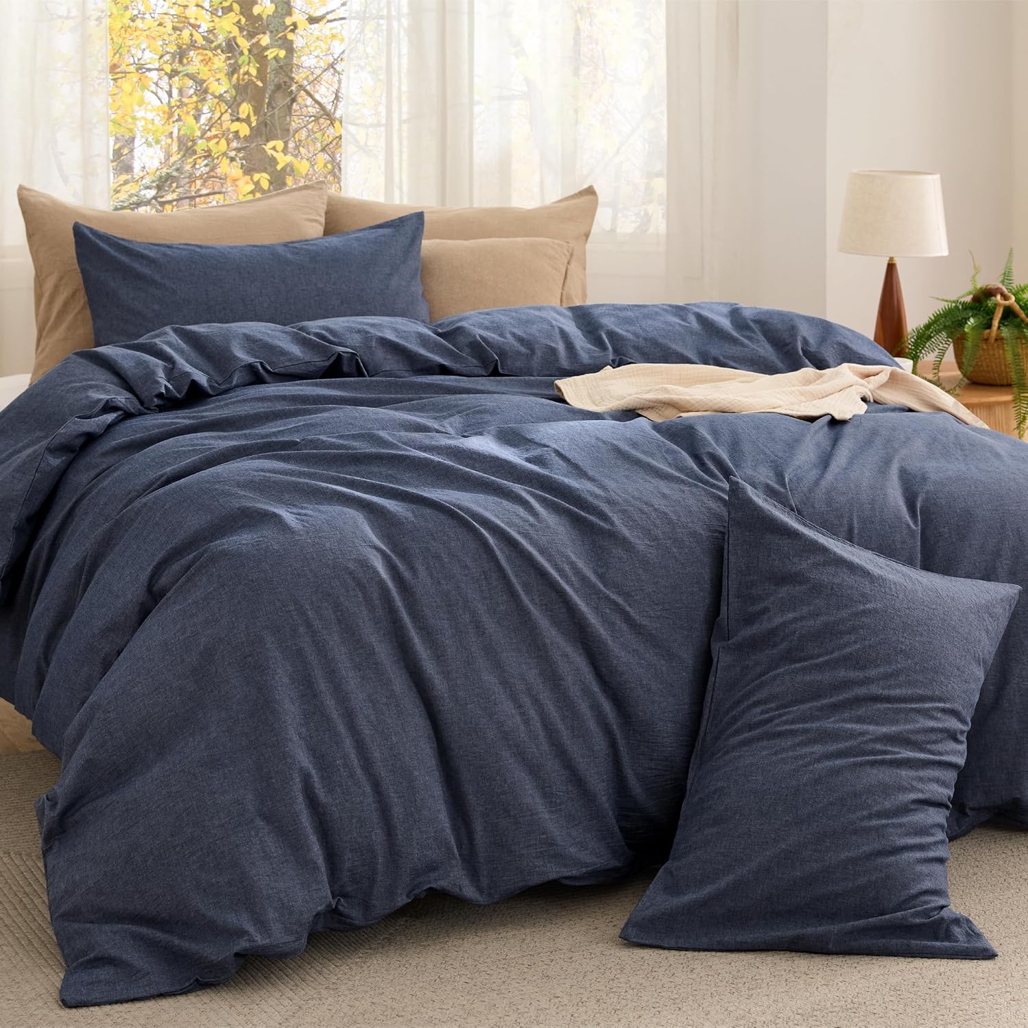 Bedsure Comforter Set King Size - Cozy Cotton Fabric Comfort