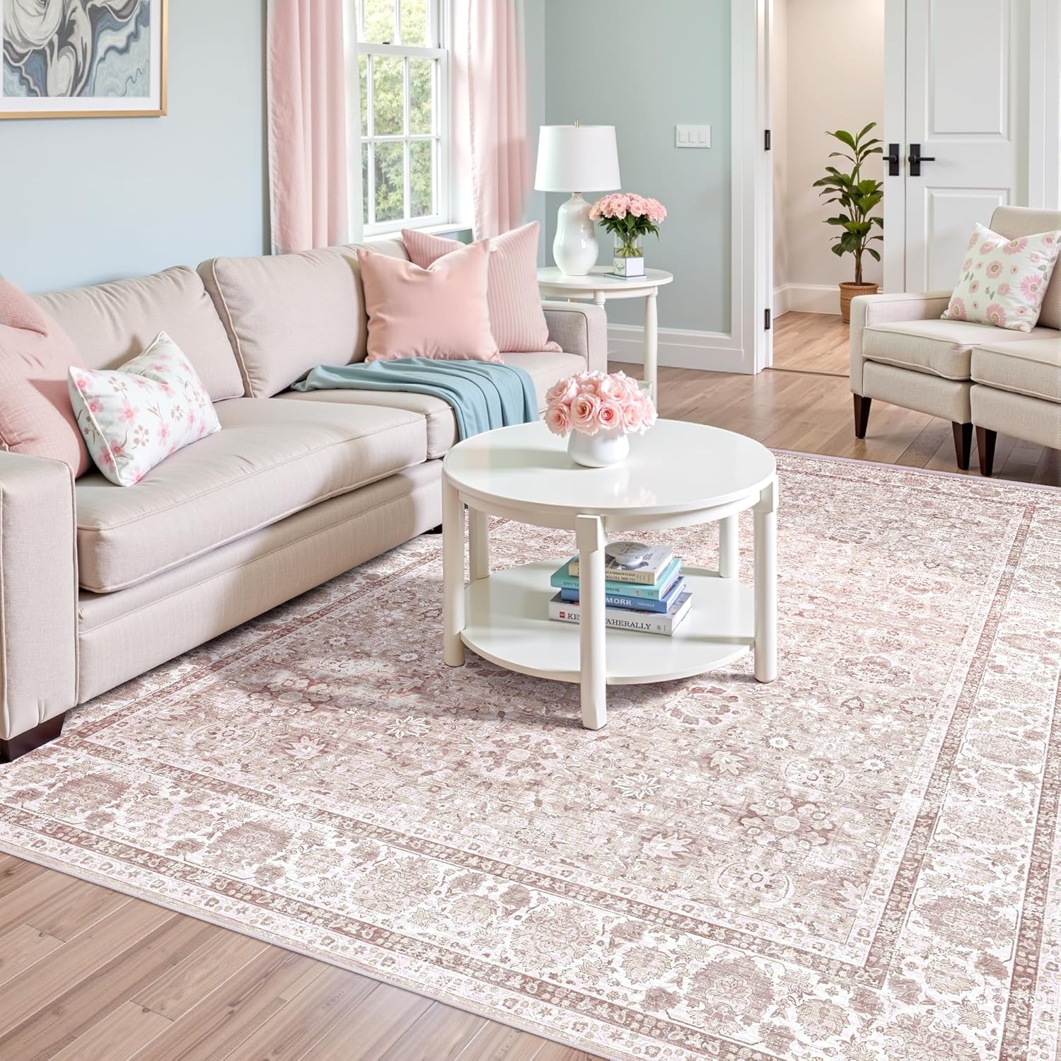 Light Pink 6x9 Rugs for Bedroom Nursery Vintage Aesthetic
