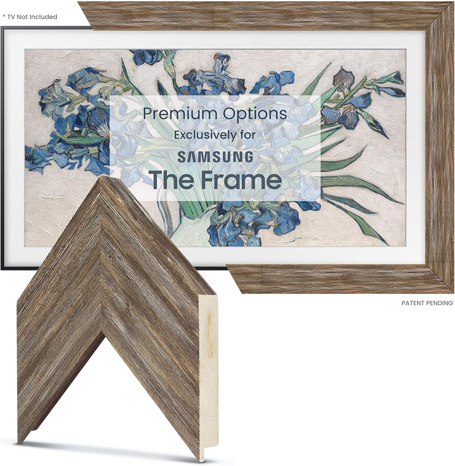 Samsung The Frame TV Distressed Barnwood Frame