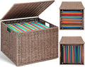 Extra Large Decorative File Box 18 x 16 x 13 in - Wicker Seagrass