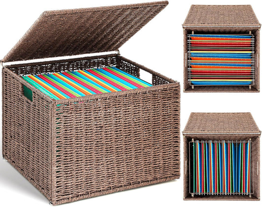 Extra Large Decorative File Box for Home Office Storage Needs