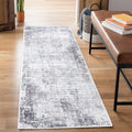 Washable Non-Slip 12 ft Runner Gray Charcoal Blue - Easy Care Runner