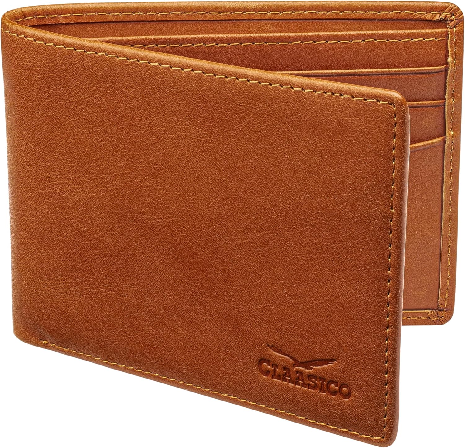 Claasico Mens Bifold Wallet - Genuine Leather RFID Slim Wallet