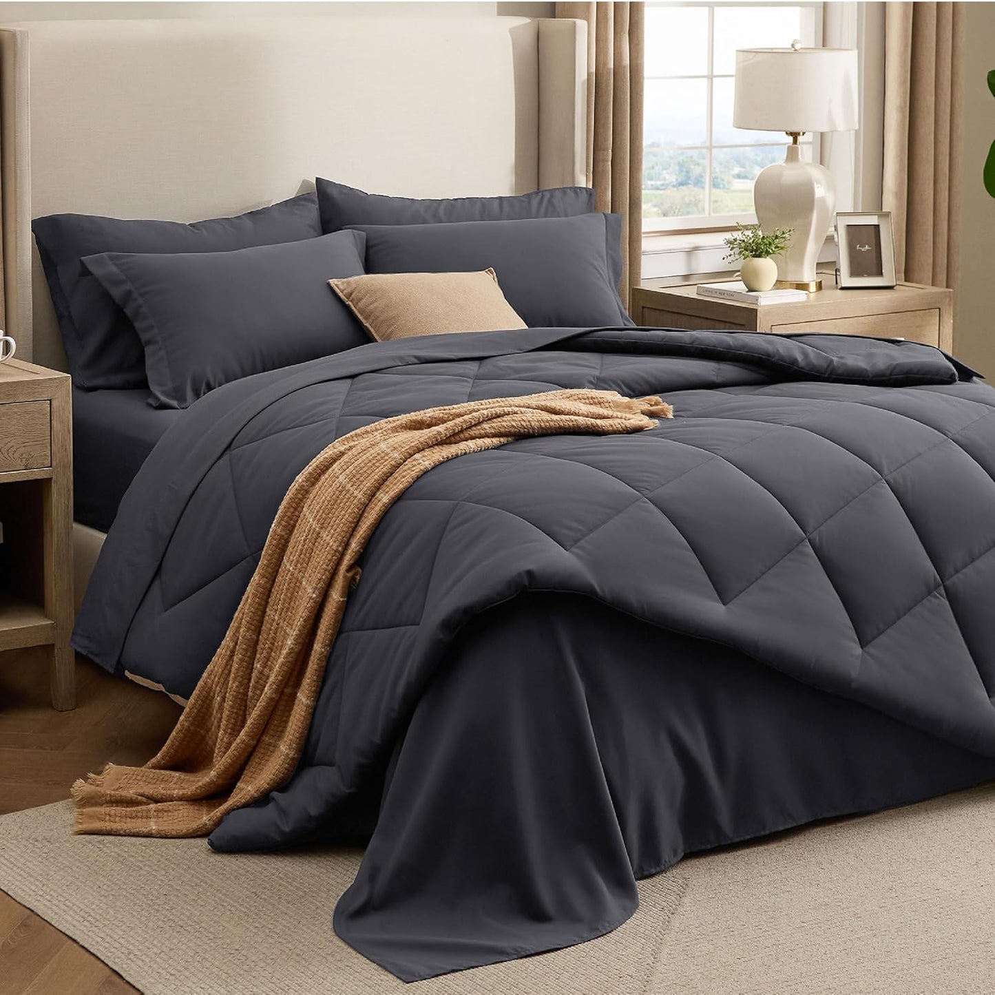 Bedsure 5 Pieces Twin Comforter Set for Luxury Soft Bedding