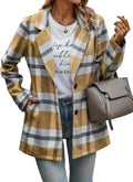 PRETTYGARDEN Women Plaid Shacket Jacket - Cozy Tartan Trench