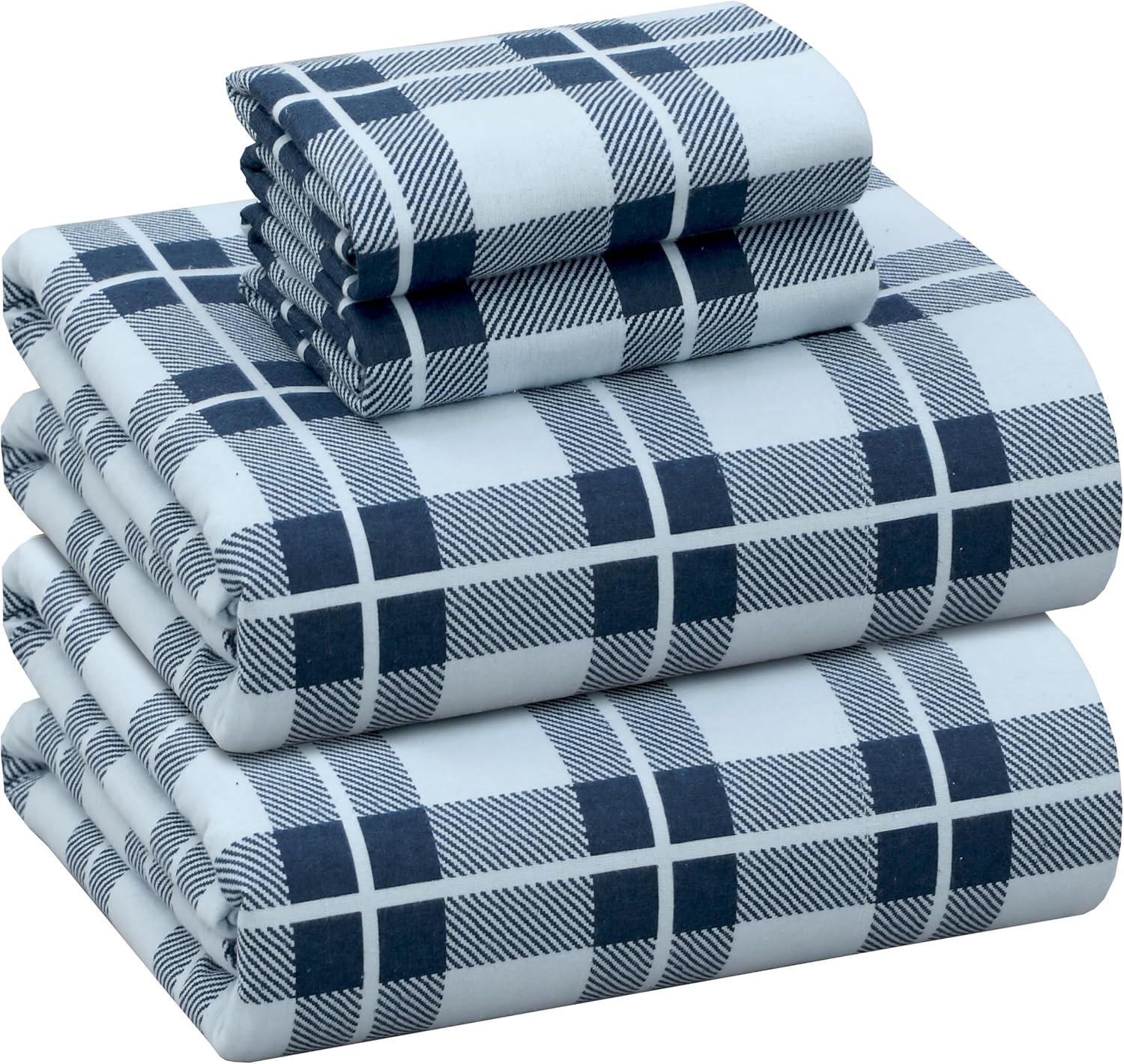 RUVANTI Flannel Sheets Queen Size - 100% Cotton Soft Comfort