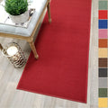 Kapaqua Custom Size RED Solid Rubber Backed Hallway Stair Runner