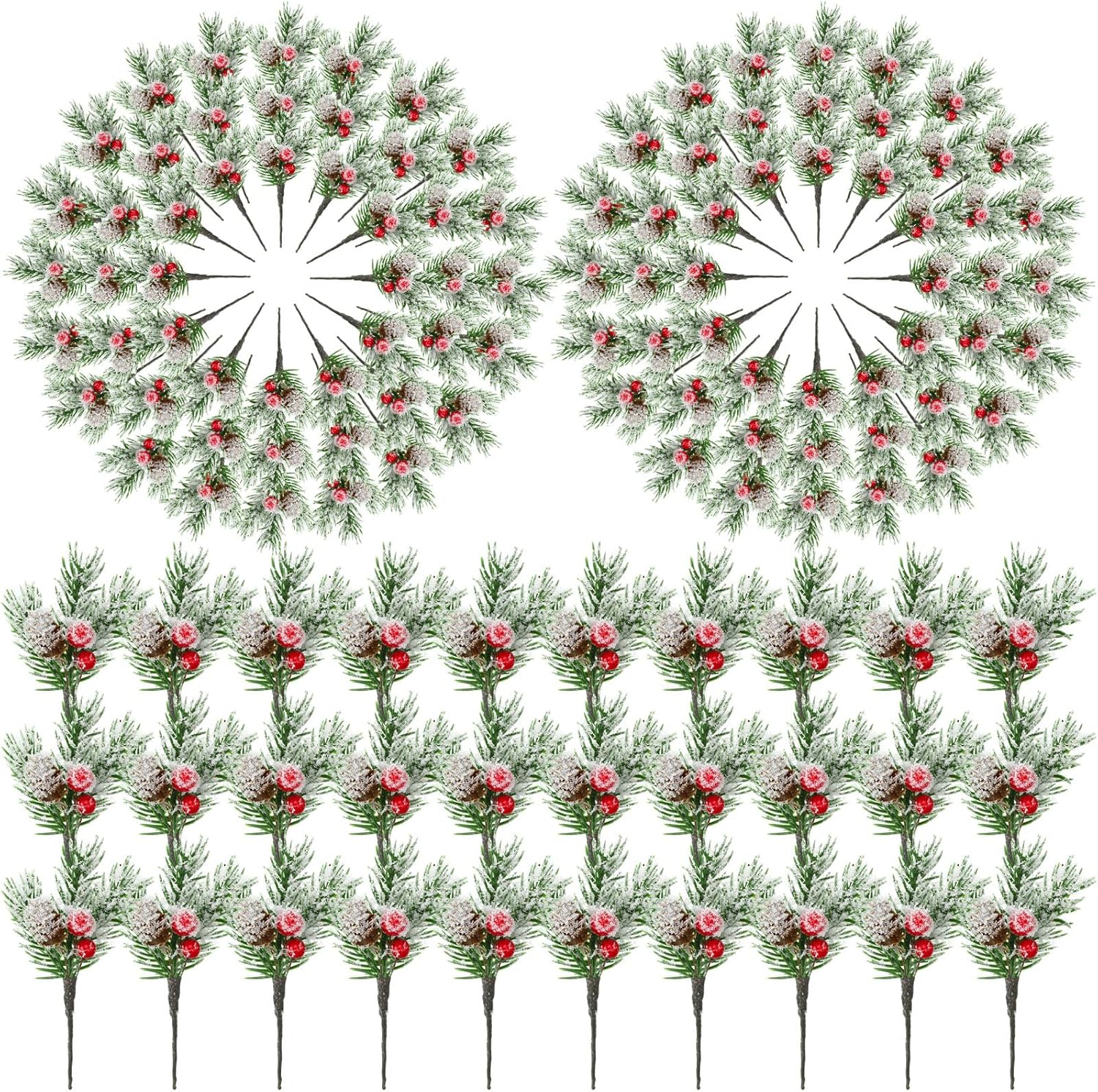 96 Pcs Christmas Picks and Sprays for Festive Home Decor