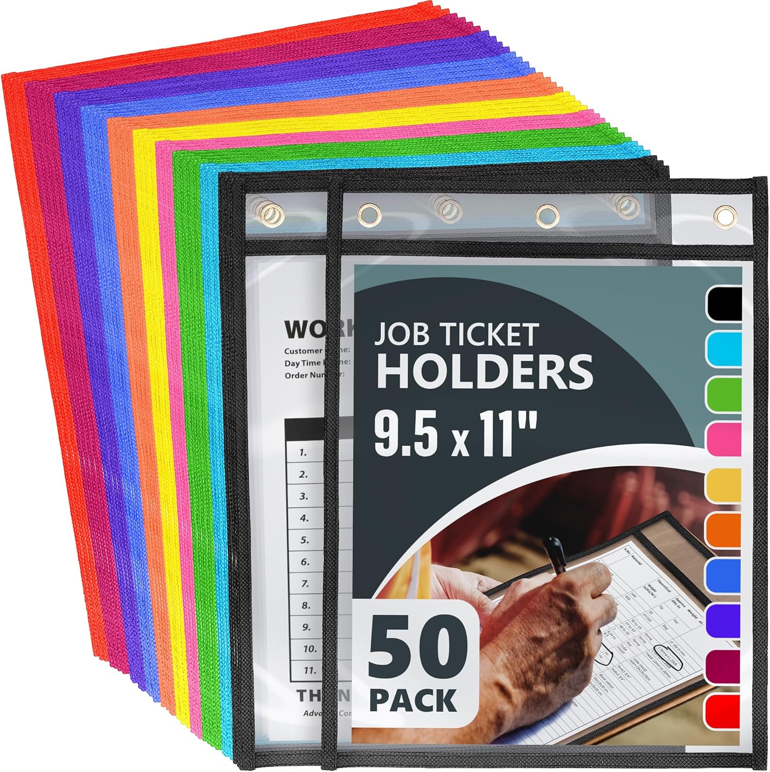 50 Pack Job Ticket Holders for Work Orders and Documents