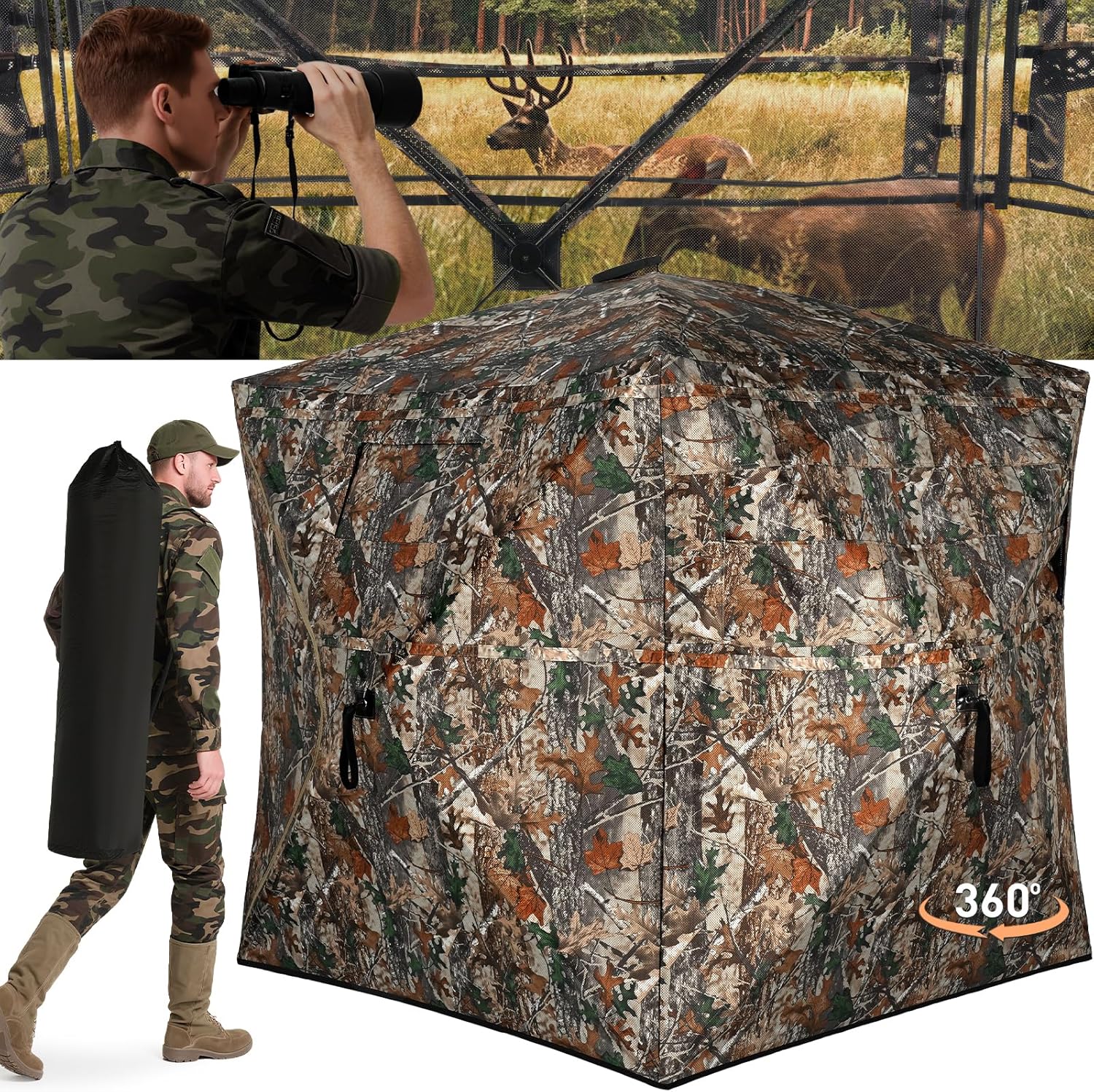 270/360 Degree See Through Hunting Blind for 2-4 People