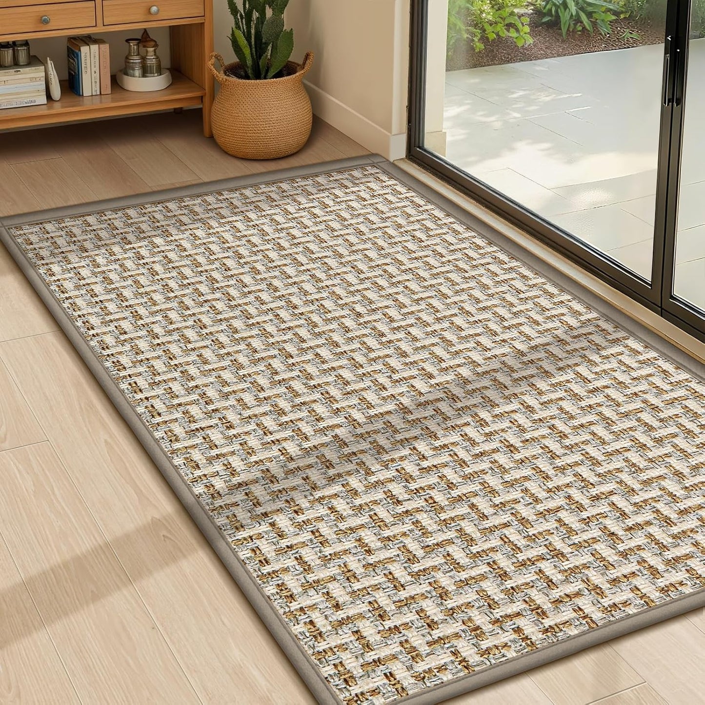 Absorbent Indoor Door Mat with Non-Slip Rubber Backing 24x36