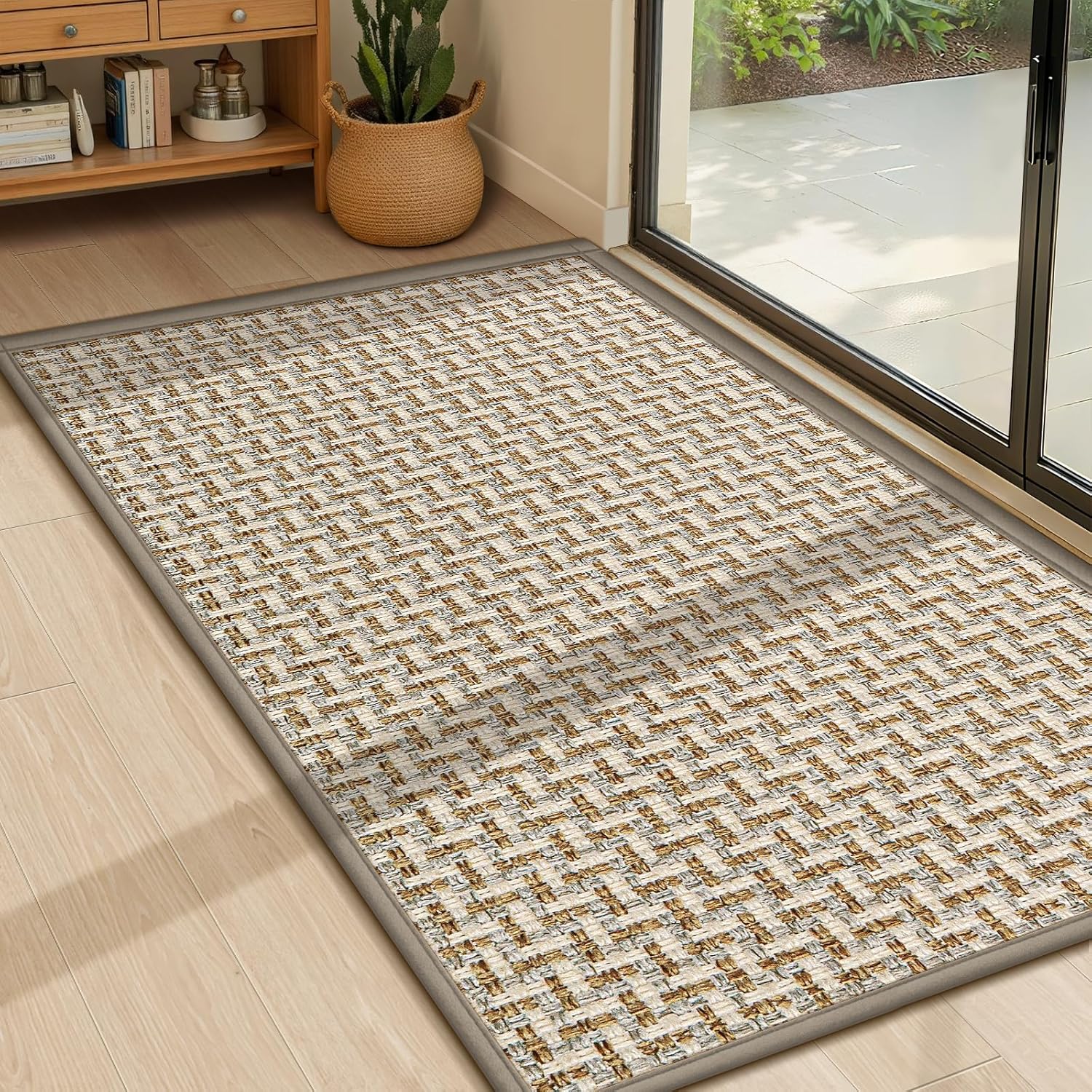 Absorbent Indoor Door Mat with Non-Slip Rubber Backing 24x36