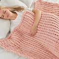 Chenille Chunky Knit Blanket Throw 60x80 in - Tighter Handmade Cozy