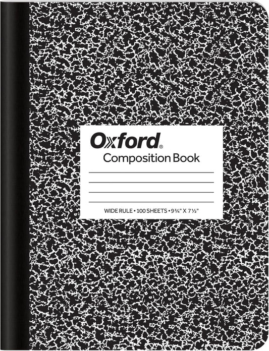 Oxford Marble Composition Book, Wide Rule, 100 Sheets - Organize in Style!