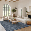 Versatile Indoor/Outdoor Navy Blue 8 ft x 10 ft Area Rug - Soft, Easy