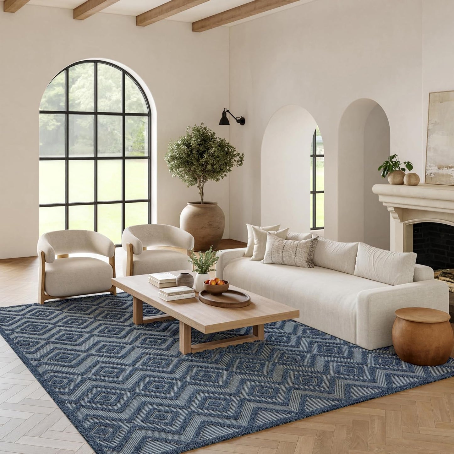 Nourison Home Versatile Indoor/Outdoor Navy Blue Area Rug 8ft x 10ft