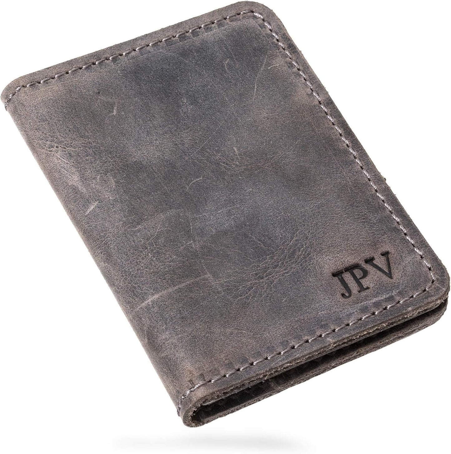 PEGAI Personalized Leather Bifold Wallet for Men - Slim Design