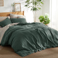Bedsure Linen Duvet Cover Queen - Breathable Cozy 3-Piece Set