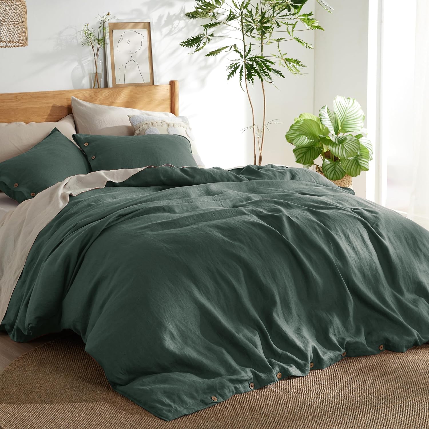 Bedsure Linen Duvet Cover Queen Set for Cozy Sleep Experience