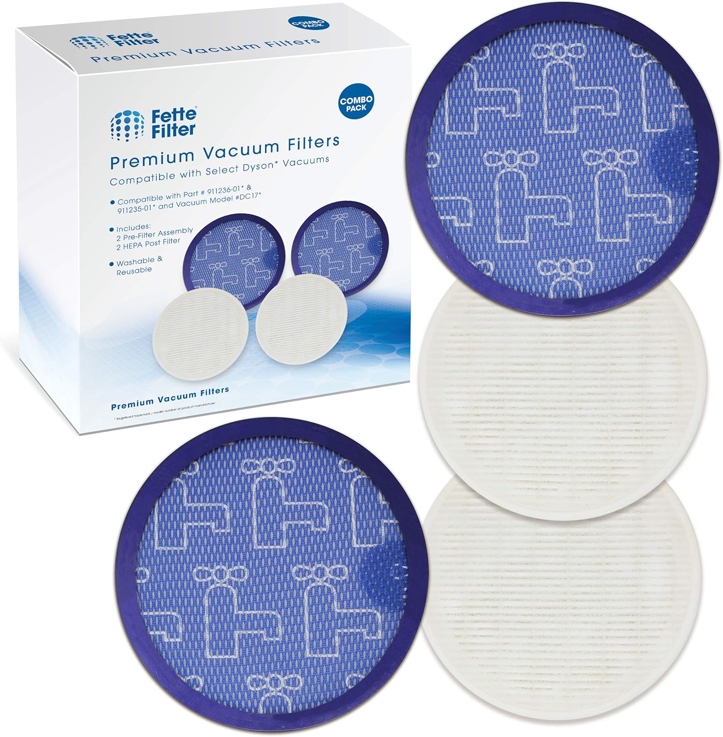 Dyson DC17 HEPA Filters 2-Pack by Fette Filter