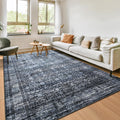 5x7 Washable Area Rug Vintage Floral Distressed Low Pile - Soft