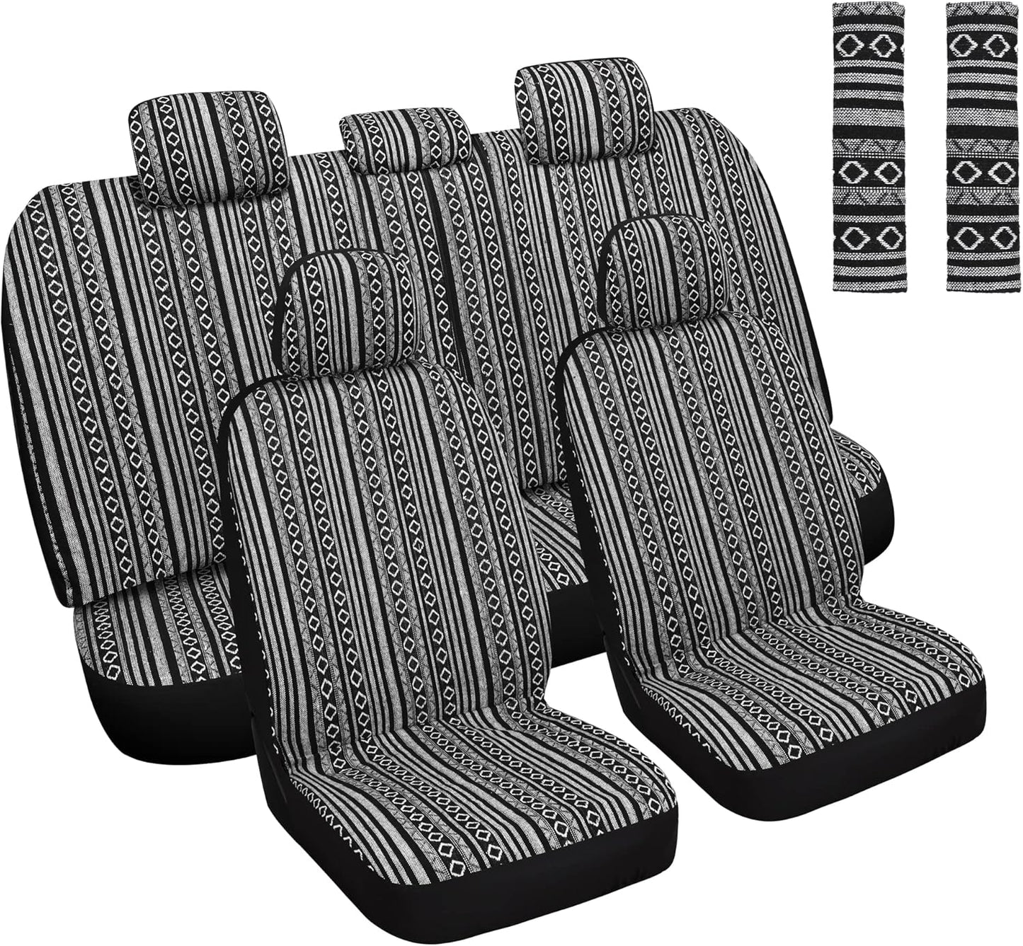 Baja Saddle Blanket Car Seat Covers Full Set for Universal Fit