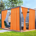 4 Panels Outdoor Sheer Curtains for Patio, Waterproof Privacy