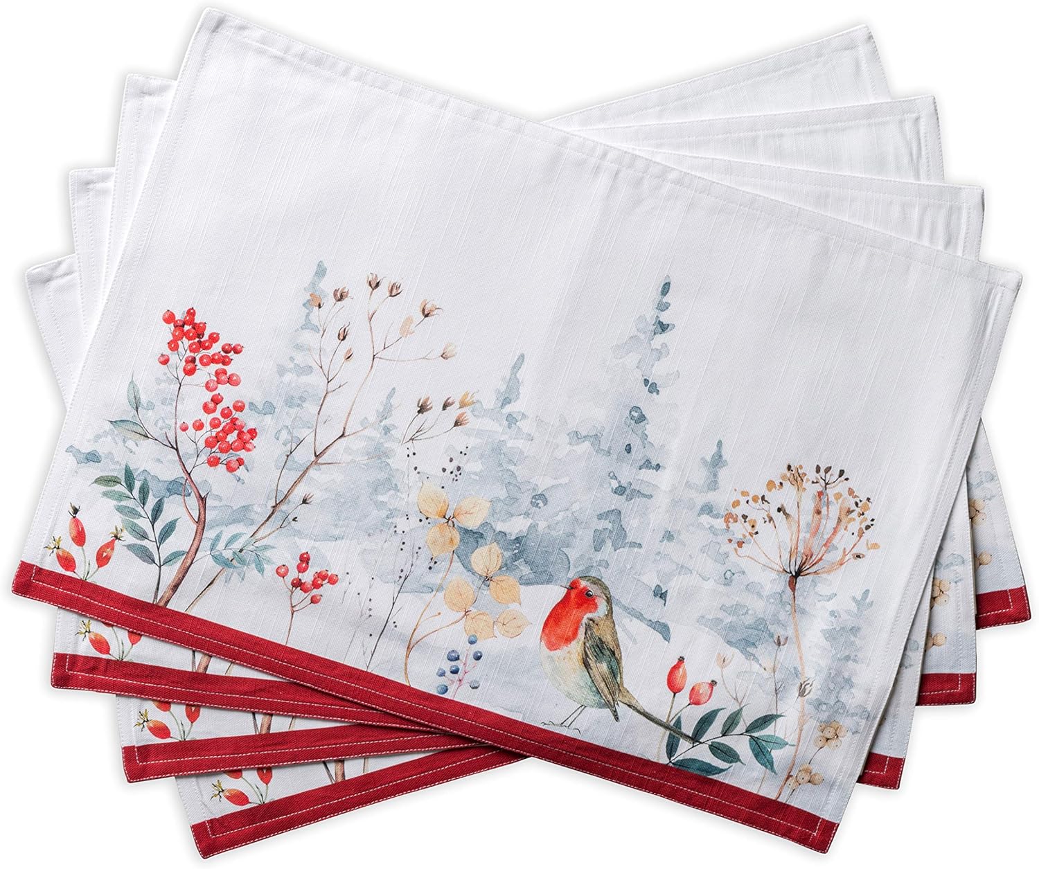 Maison d' Hermine Placemats Set of 4 Cotton Washable Table Mats