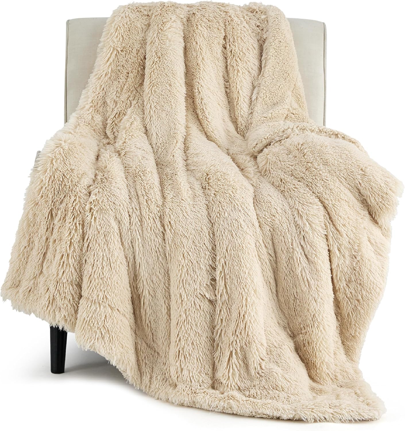 Bedsure GentleSoft Fuzzy Sherpa Faux Fur Blanket for Cozy Comfort