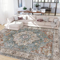 Machine Washable Nursery Rug 9x12 Area Rug - Soft Low Pile Floral