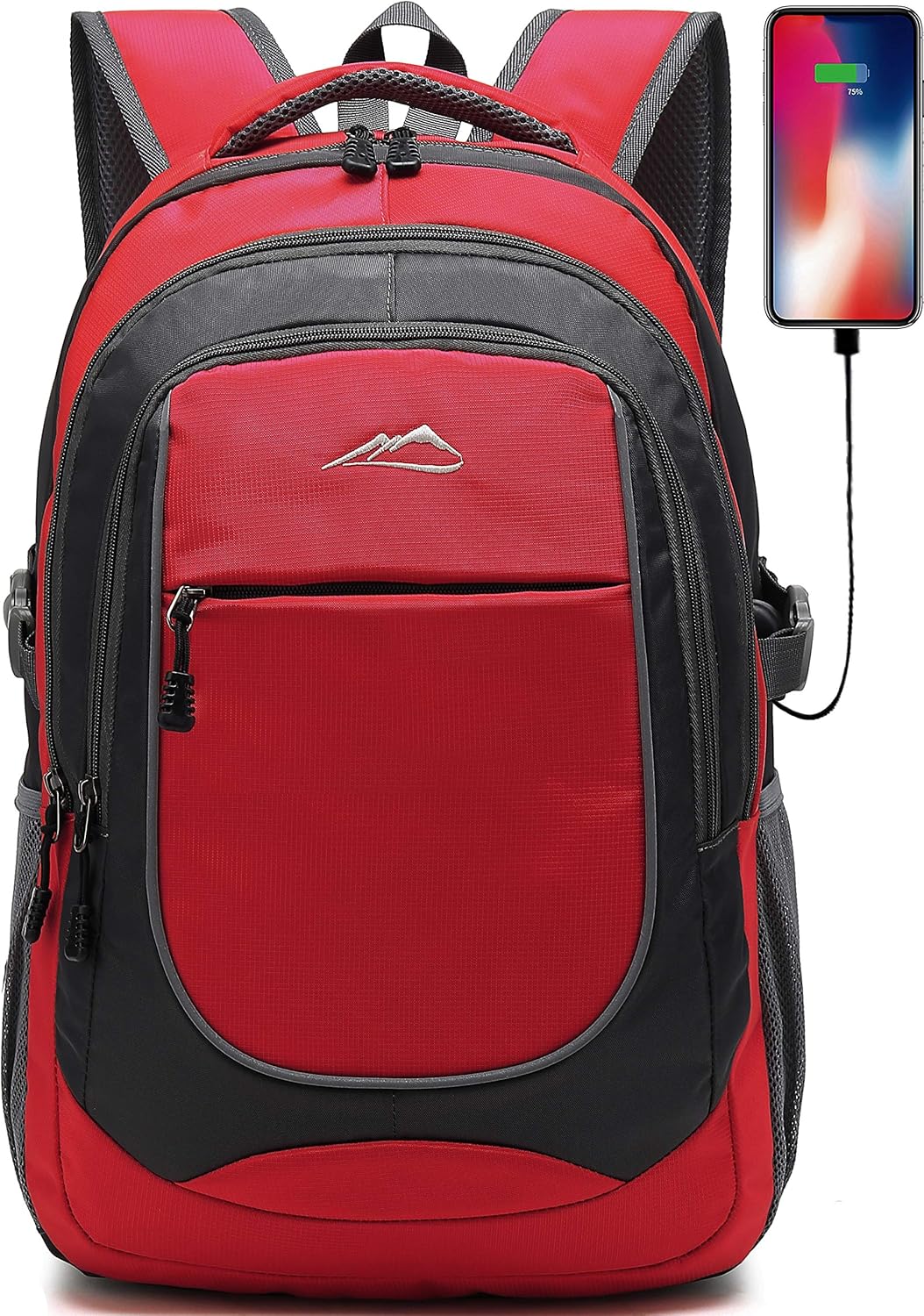 Sturdy College Backpack with USB Charging Port and Anti Theft Features