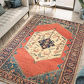 6x9 Rug Machine Washable Area Rug - Low Pile Vintage Style