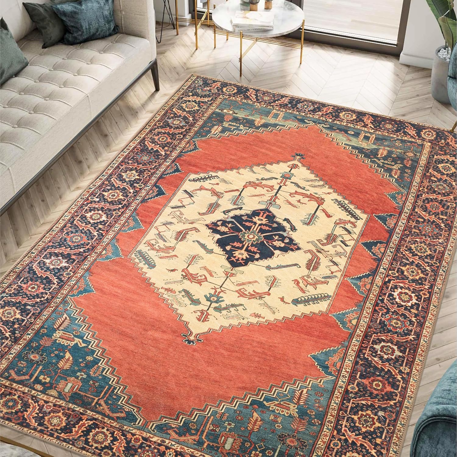 Keen Home Design 6x9 Rug - Vintage Machine Washable Area Rug