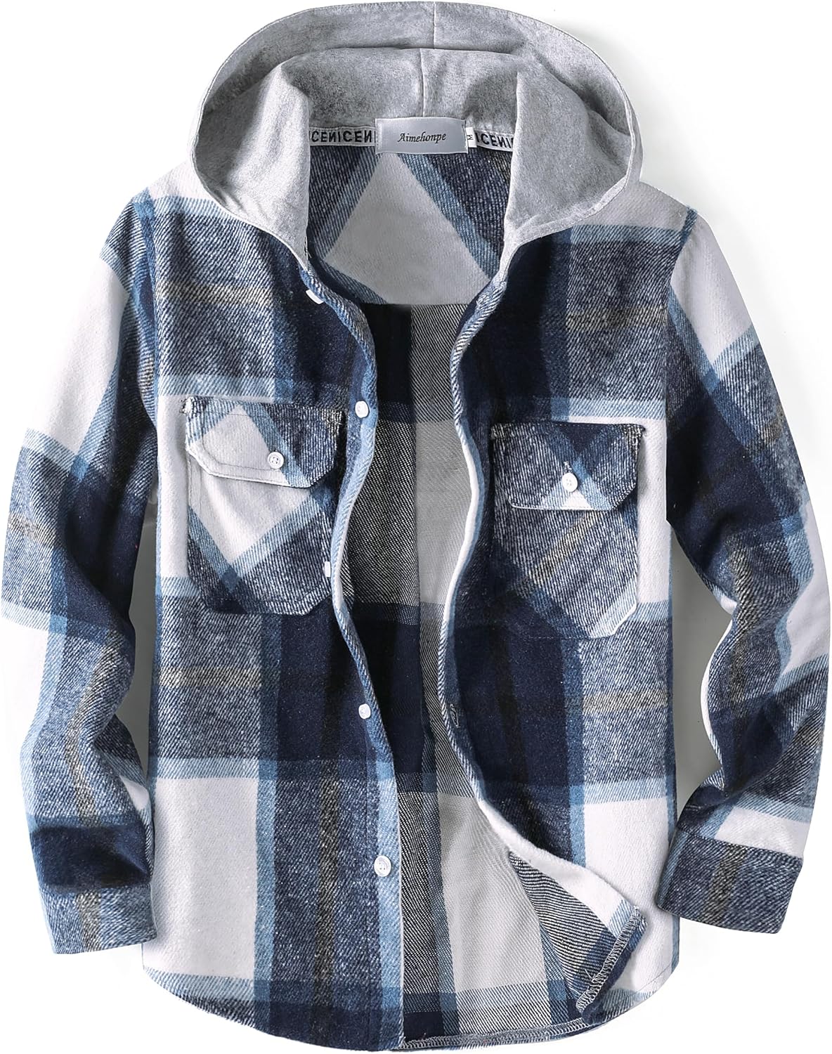 Boys Girls Casual Flannel Hooded Shirts for Spring Fashion
