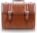 15ft Leather Double Compartment Laptop Briefcase - Flap-Over