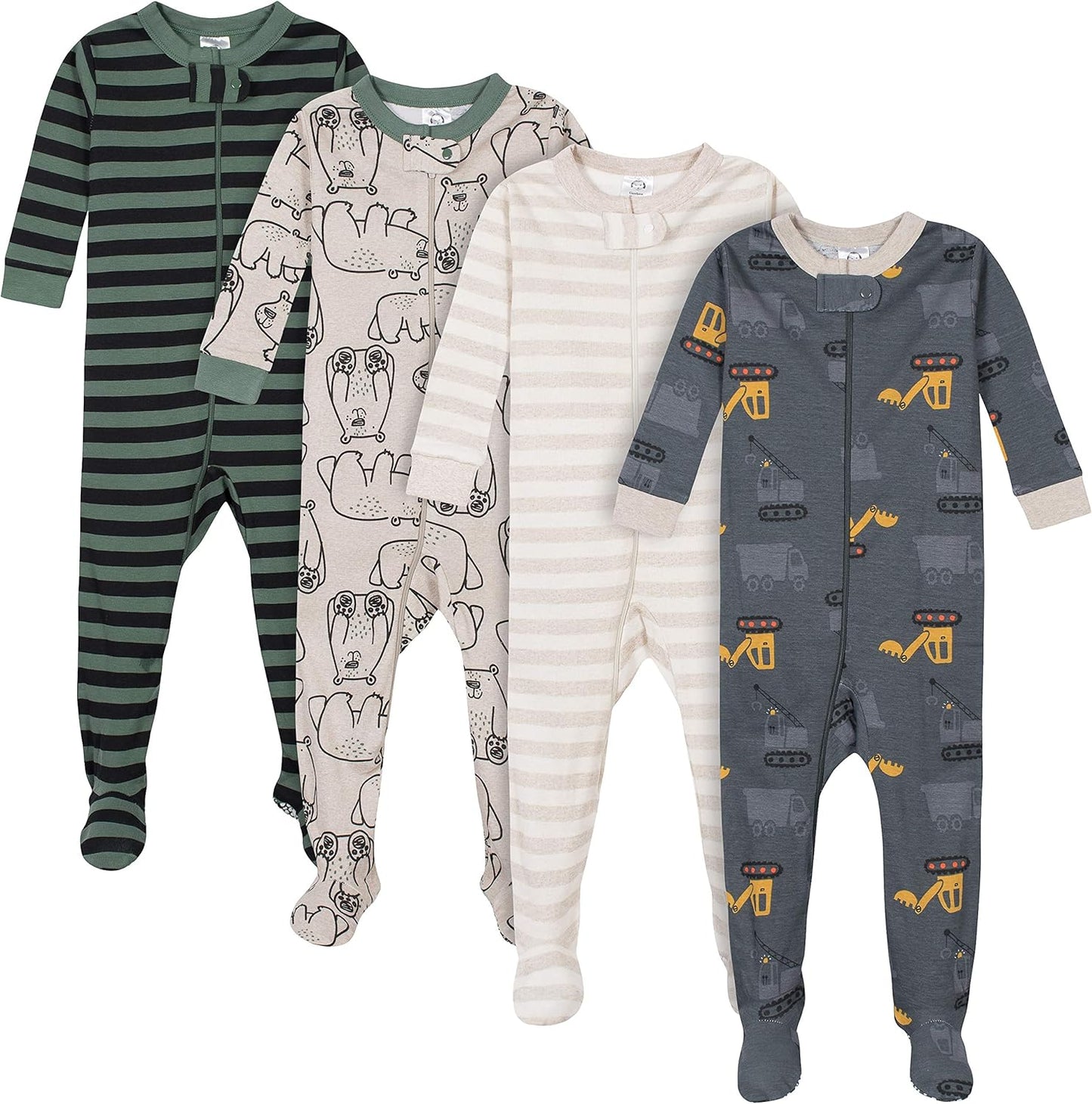 Gerber Baby-Boys 4-Pack Footed Pajamas for Comfortable Sleep