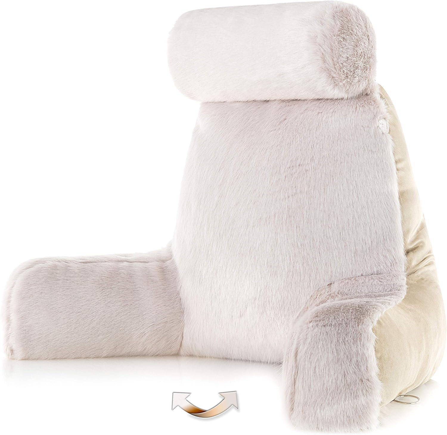 Husband Pillow Medium Baby Golden Wolf Faux Fur Backrest Comfort