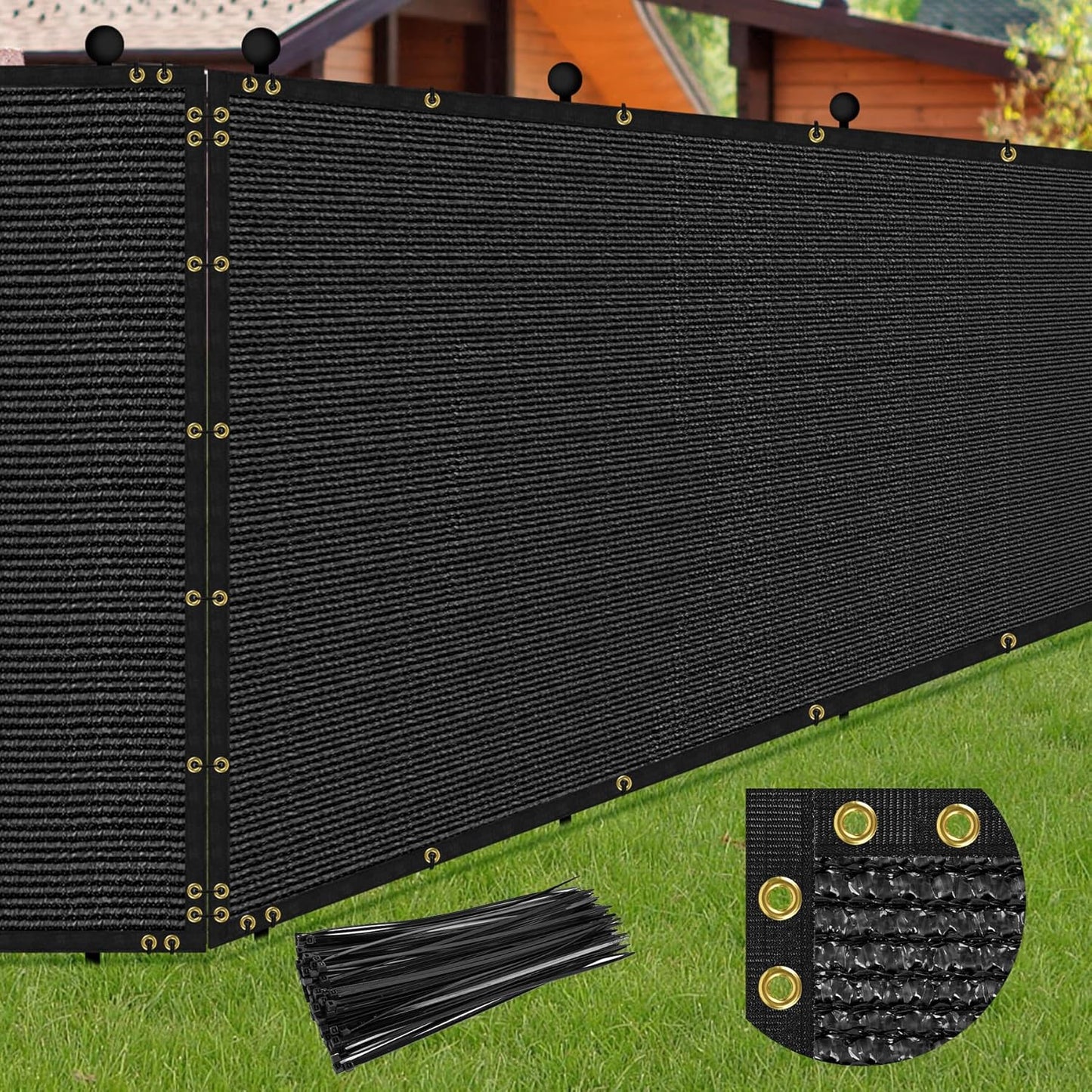 4 x 50FT Heavy Duty Black Privacy Screen for Outdoor Fencing