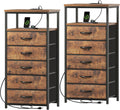 Huuger 5 Drawers Dresser with Charging Station for Bedroom