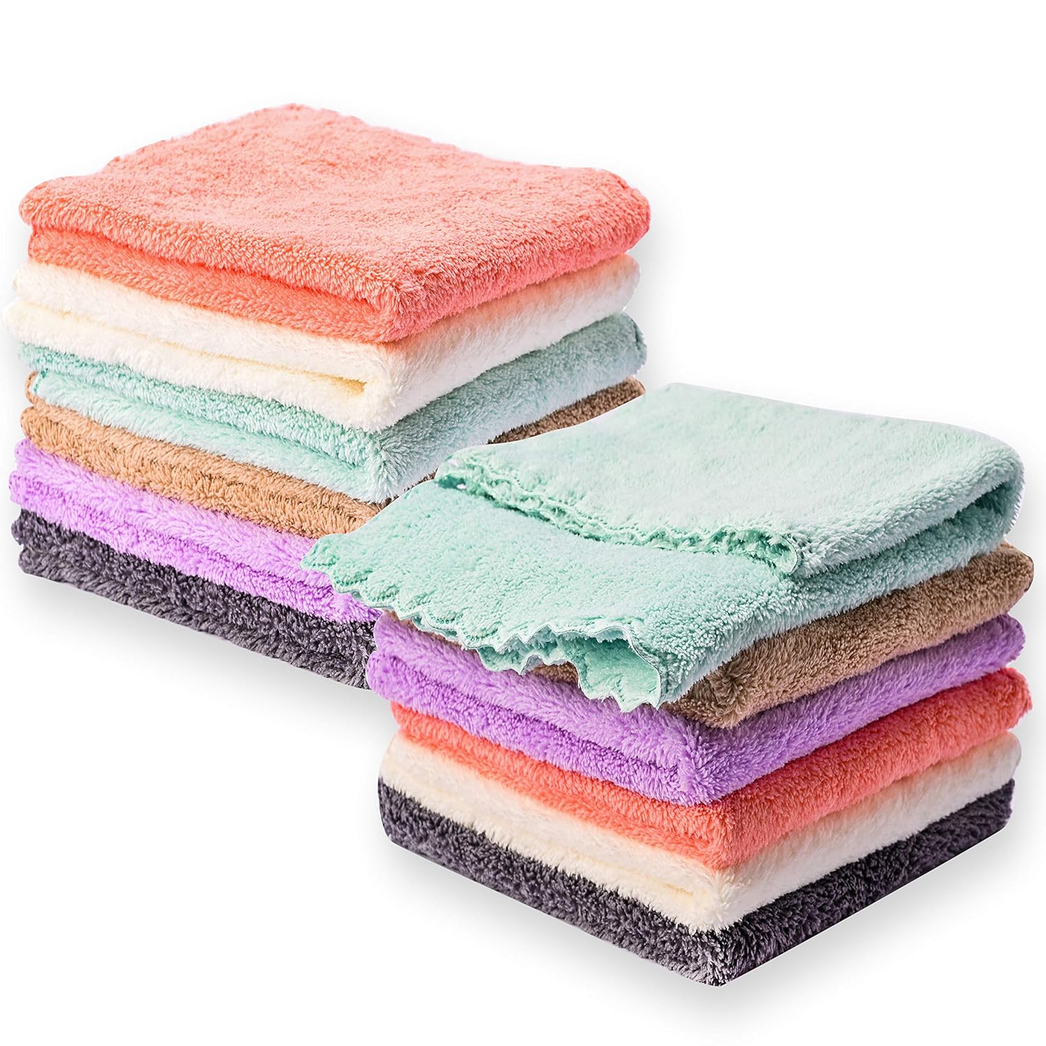 Kyapoo 12-Pack Microfiber Baby Washcloths - Ultra Soft & Absorbent