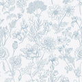 Floral Peel and Stick Wallpaper White and Blue - Modern Boho