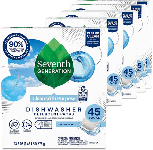 Seventh Generation Dishwasher Detergent Packs for Sparkling Dishes