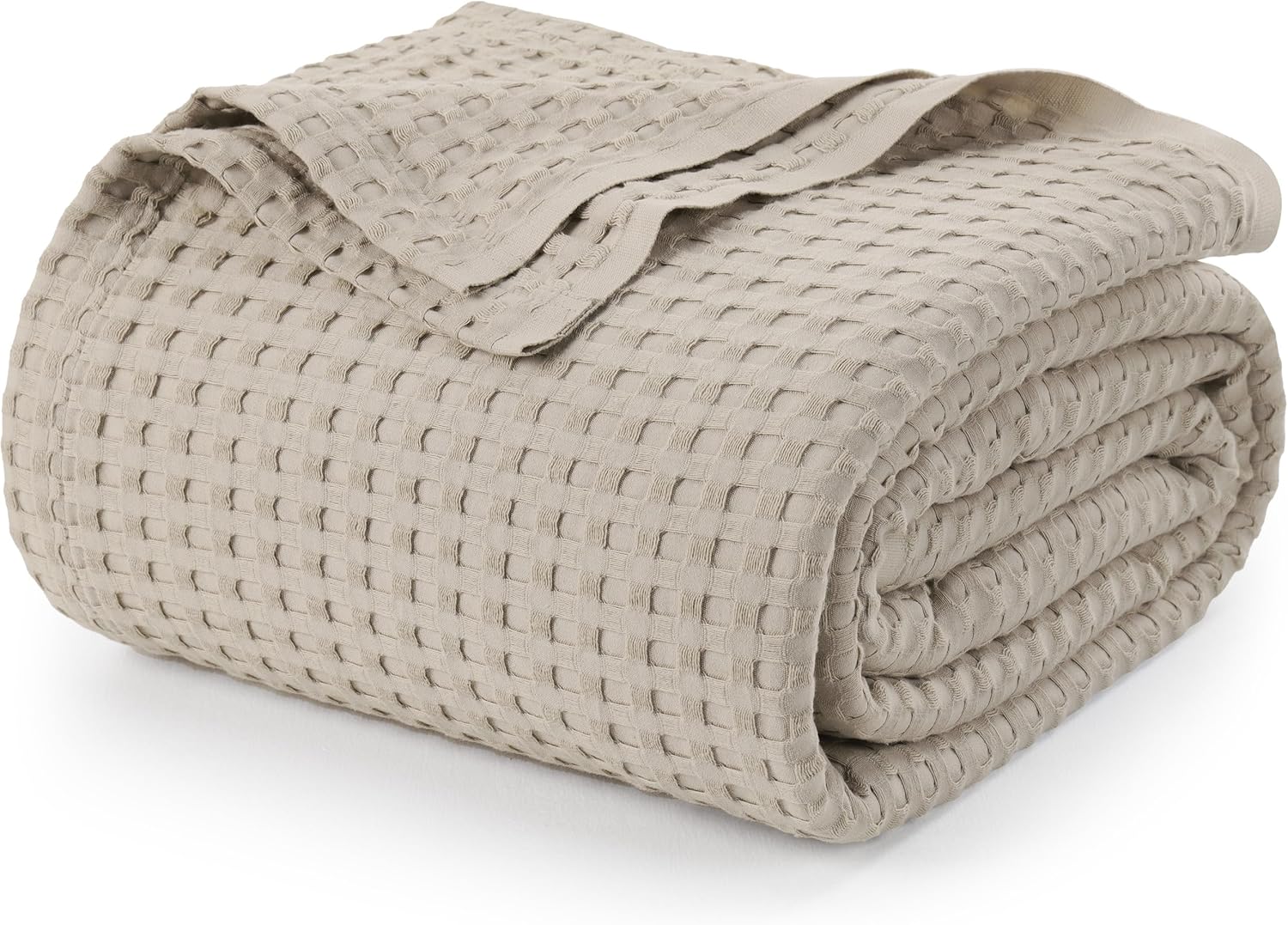 Utopia Bedding Khaki Cotton Waffle Blanket for All Seasons