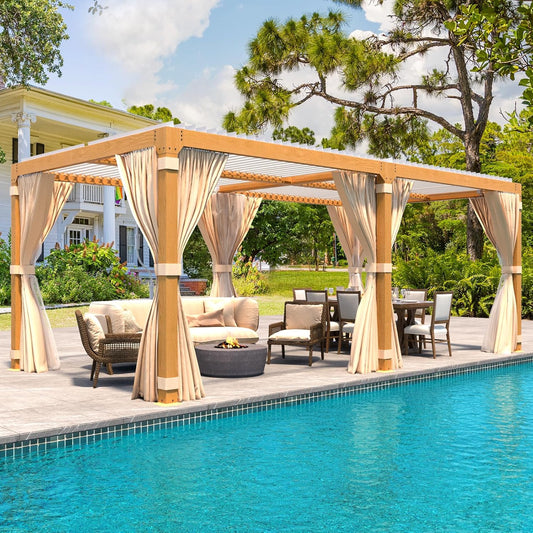 MELLCOM Louvered Pergola - Adjustable Roof for Outdoor Spaces