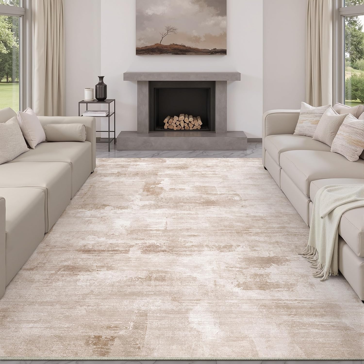 8x10 Washable Area Rug for Modern Living Room and Bedroom