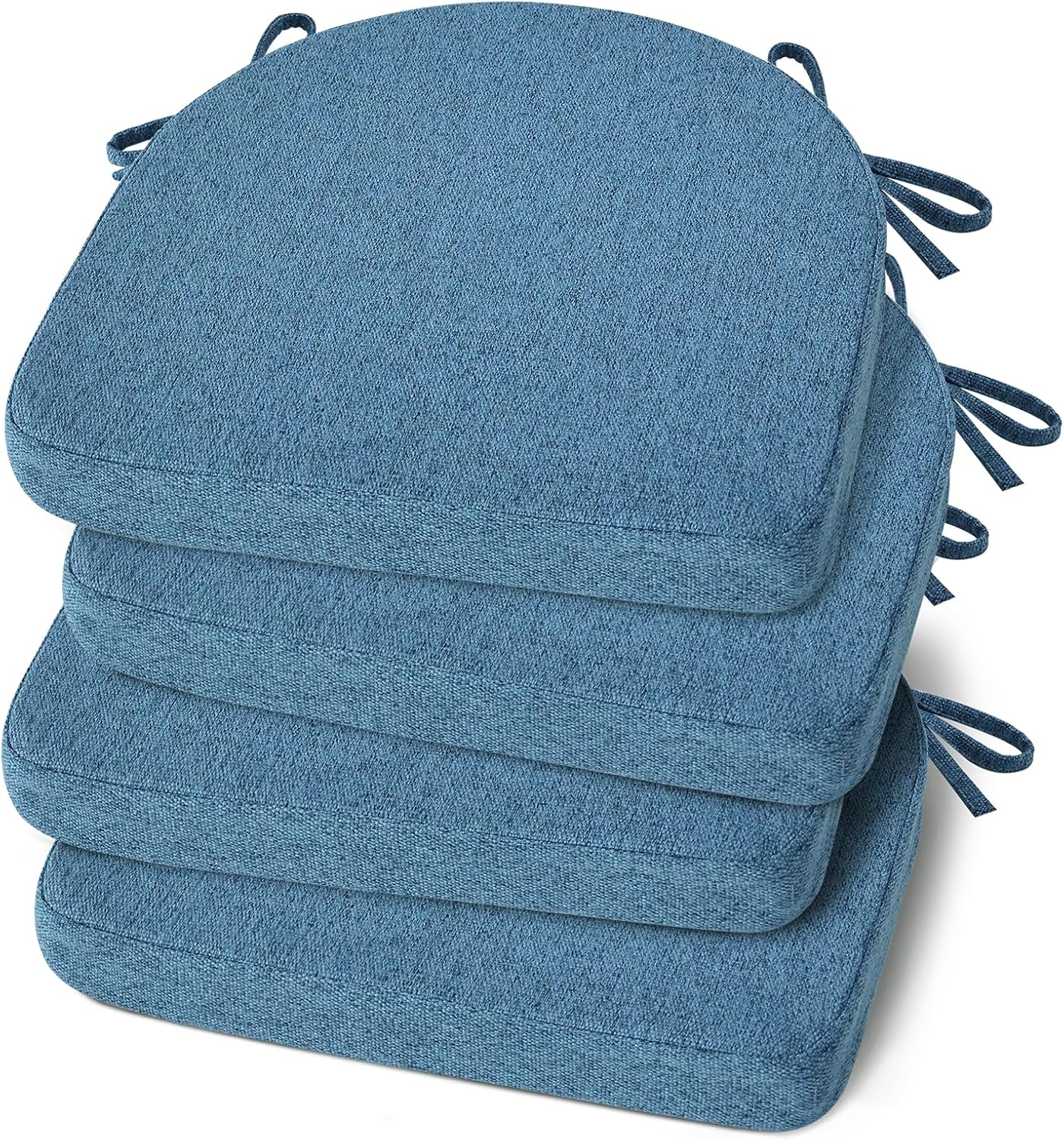 Comfortable Non-Slip Kitchen Chair Cushions Set of 4, Blue