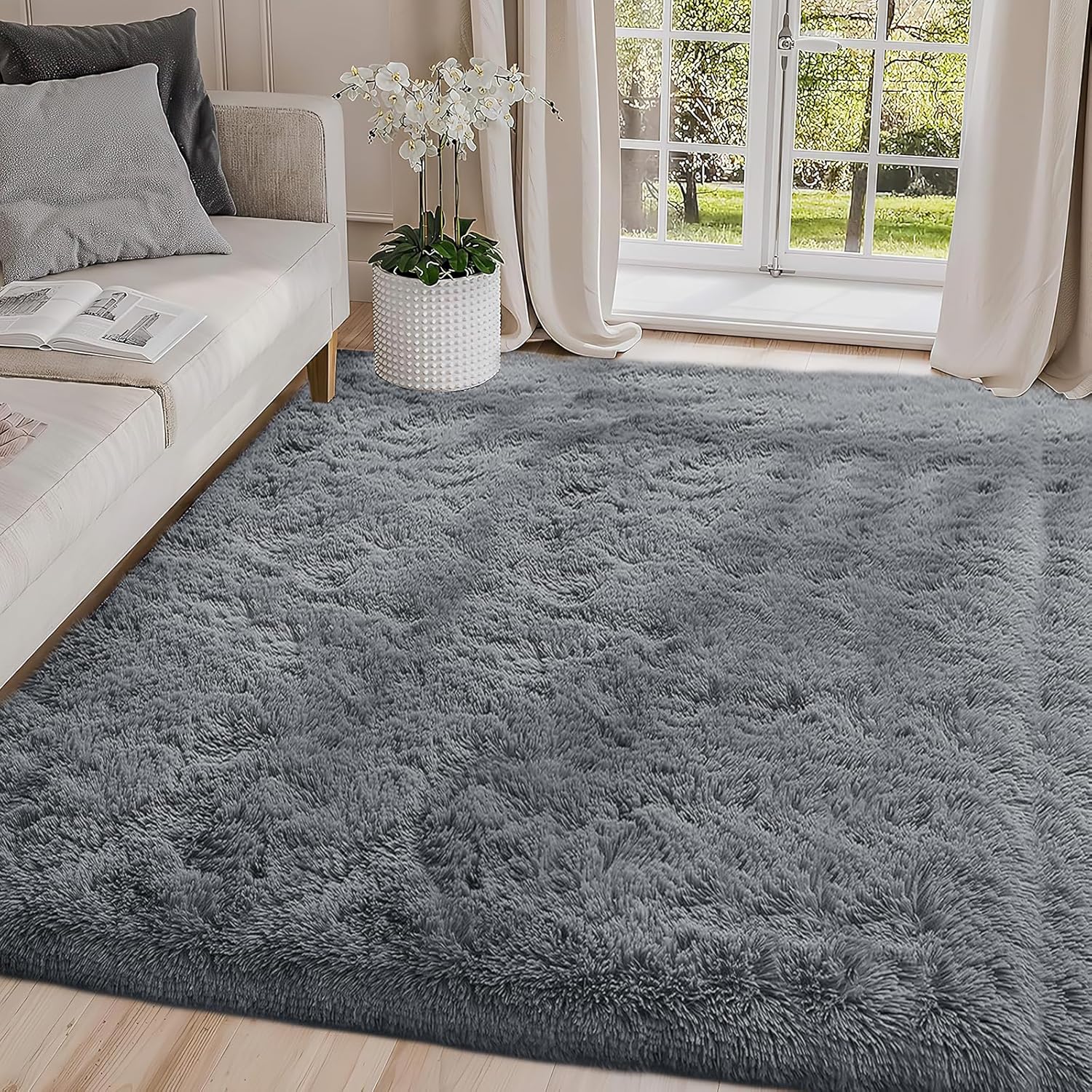 8x10 Fluffy Area Rugs for Living Room and Bedroom Comfort